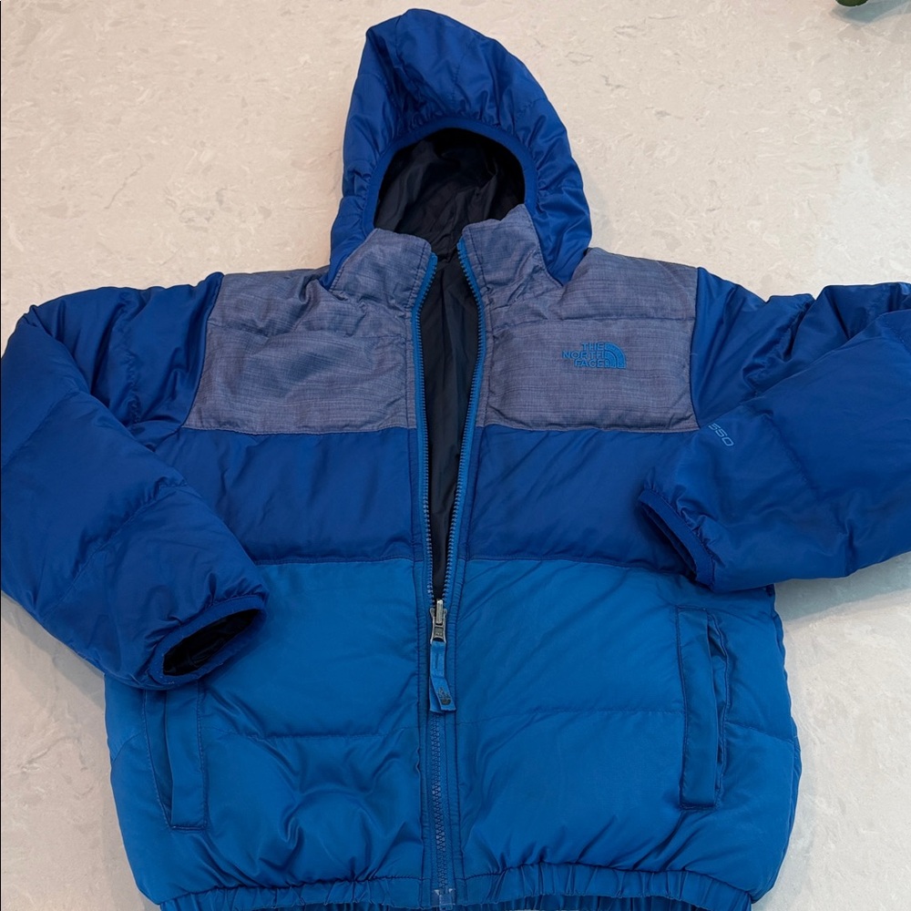 The North Face Reversible Two-Tone Blue Puffer Jacket